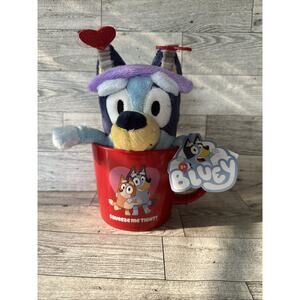 BLUEY & BINGO Valentine’s Day Hearts Coffee Mug & 8” Plush Gift Set
